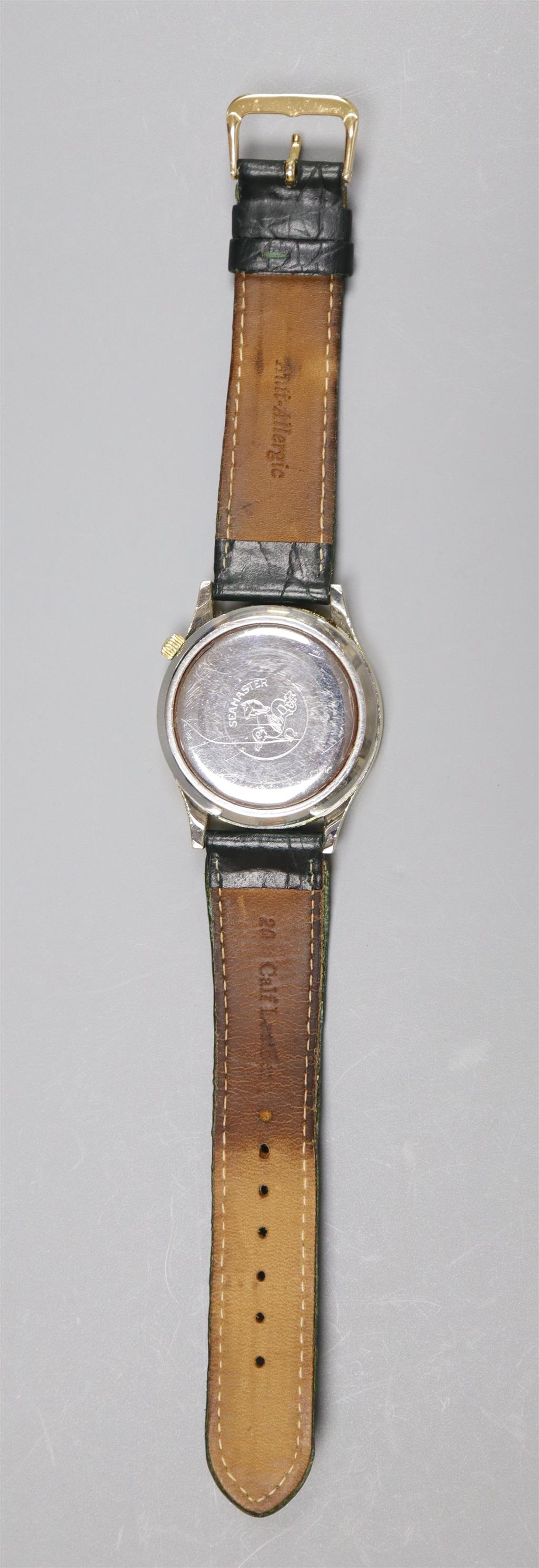 A gentlemans 1970s? steel and gold plated Omega Seamaster Cosmic 2000 automatic wrist watch,